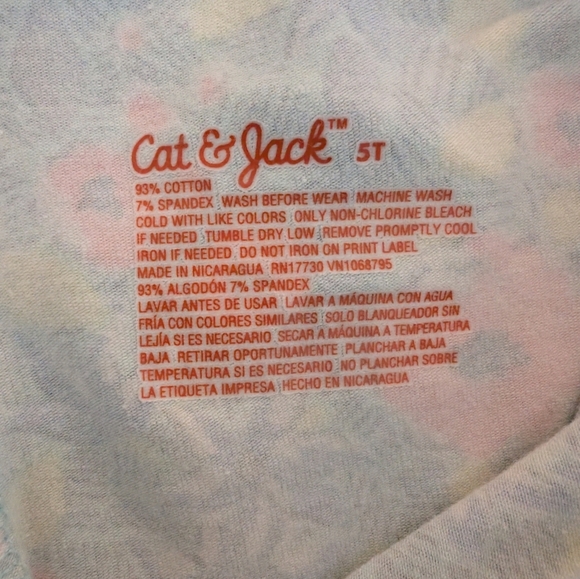 Cat & Jack Girls Colorful Cotton Floral Kids Leggings Size 5T - Picture 4 of 4